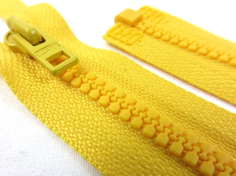 D057 Plastic Zipper 52 cm Opti One-way Separating yellow