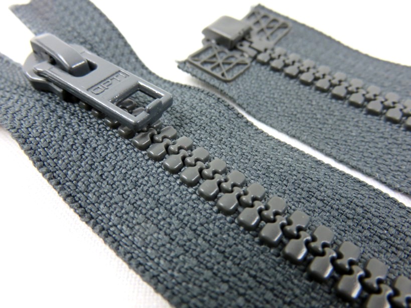 D057 Plastic Zipper 50 cm Opti One-way Separating grey