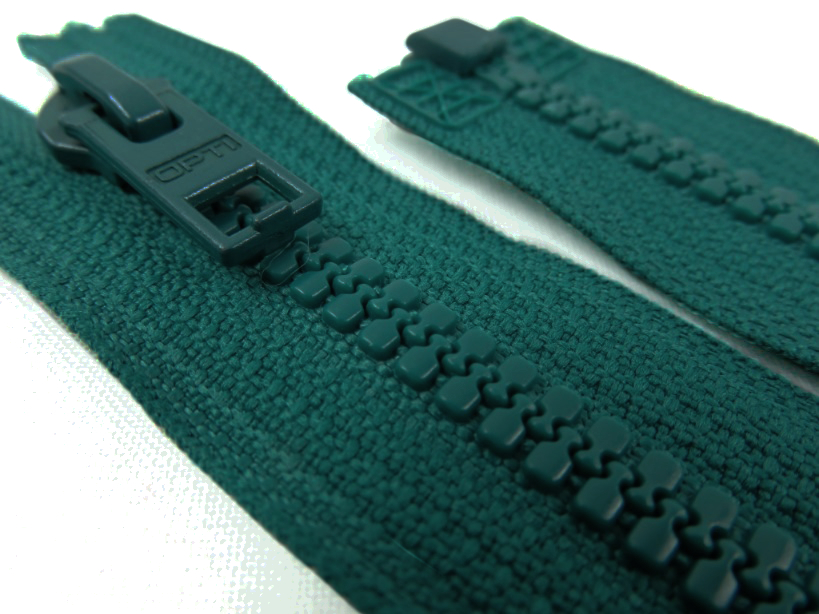 D057 Plastic Zipper 44 cm Opti One-way Separating green