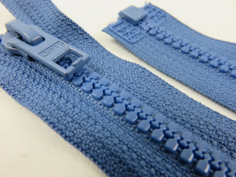 D057 Plastic Zipper 60 cm Opti One-way Separating blue