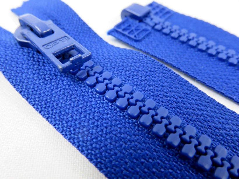 D057 Plastic Zipper 56 cm Opti One-way Separating blue