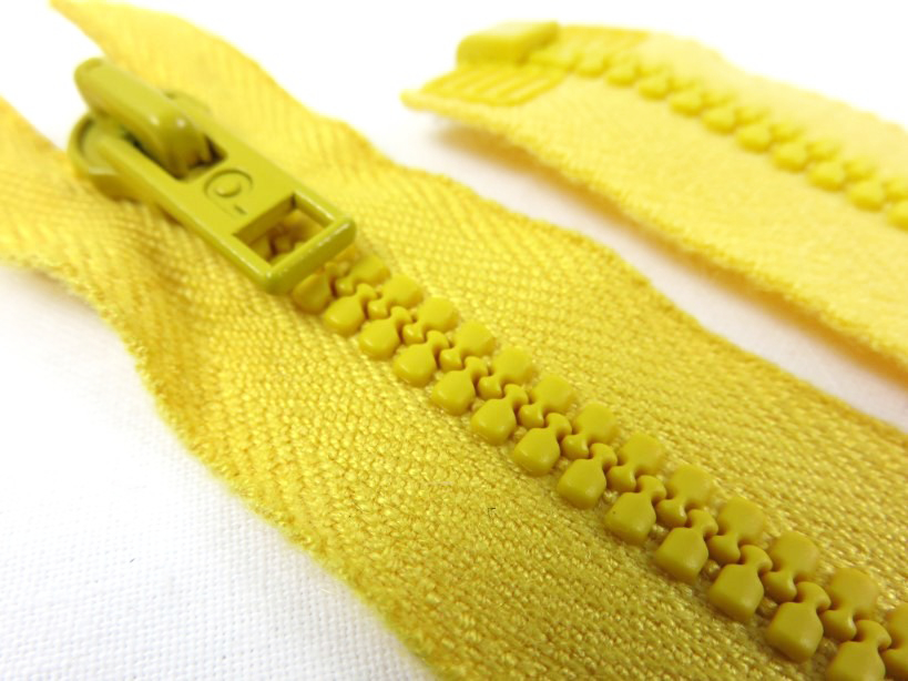 D058 Plastic Zipper 25 cm Opti One-way Separating yellow