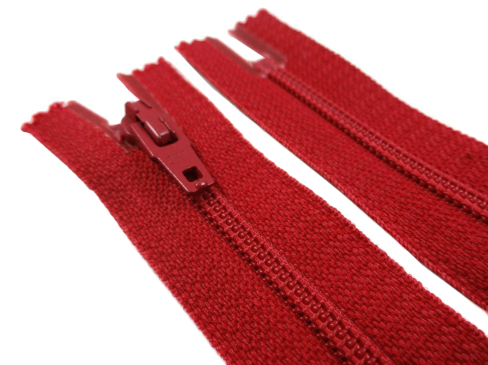 D072 Opti Coil Zipper 30 cm Closed End red