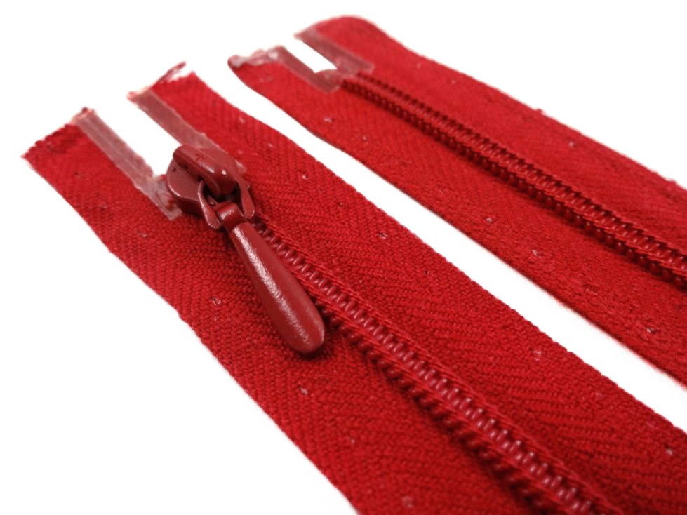 D105 Opti Coil Zipper 40 cm Closed End red