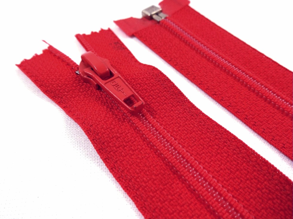 D138 Coil Zipper 46 cm One-way Separating red