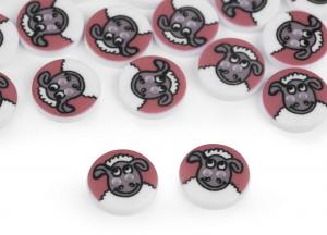 K364 Plastic Button Sheep 13 mm pink