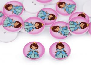 K365 Plastic Button Princess 15 mm pink