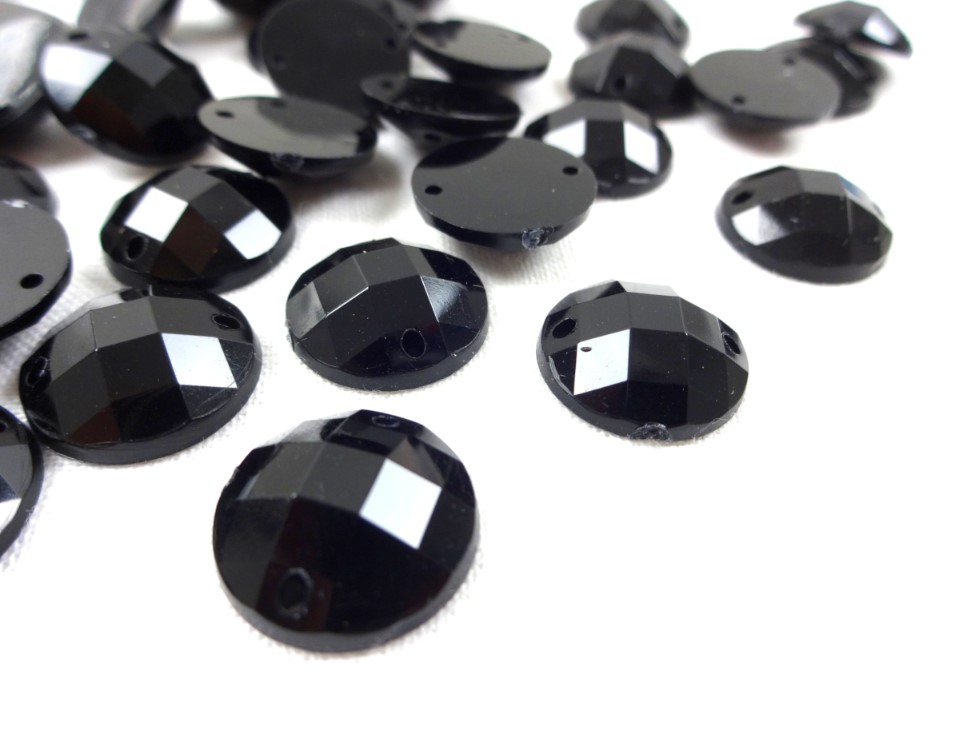 K383 Knapp 14 mm Diamant svart