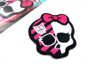 M208 Iron-On Patch Monster High Skull white/pink