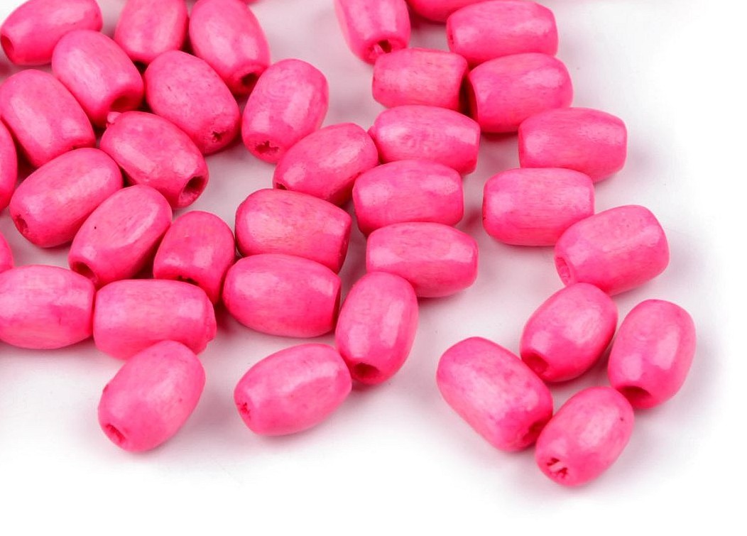 P211 Träpärlor 8 mm rosa (300 st) **