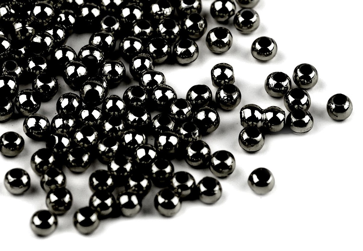 P233 Plastpärlor metallic 3 mm svart (1000 st)