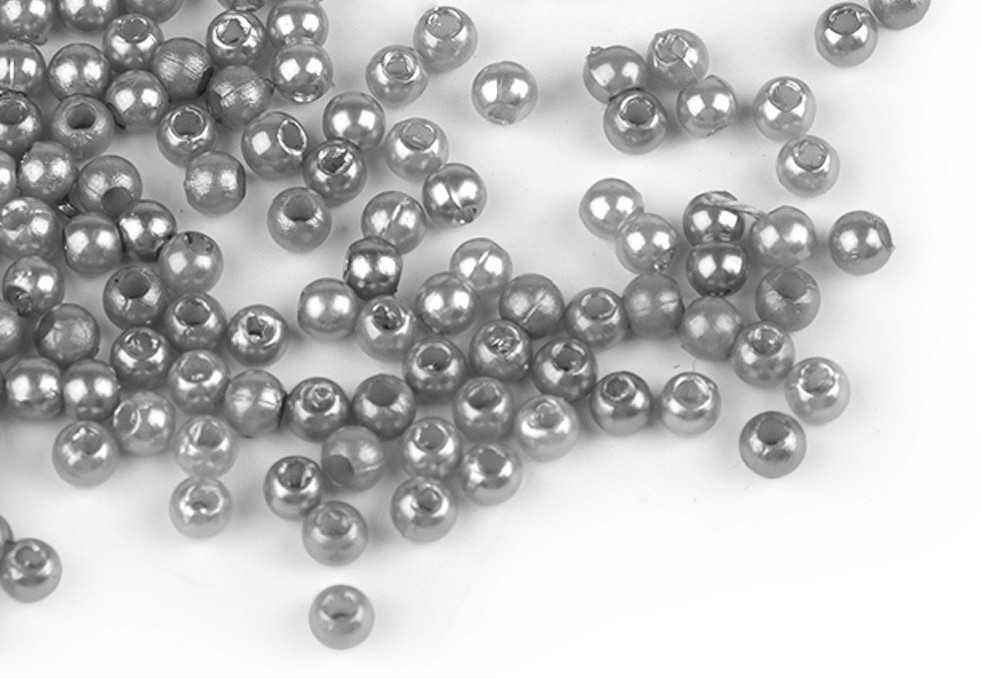 P233 Plastpärlor metallic 3 mm grå (1000 st)
