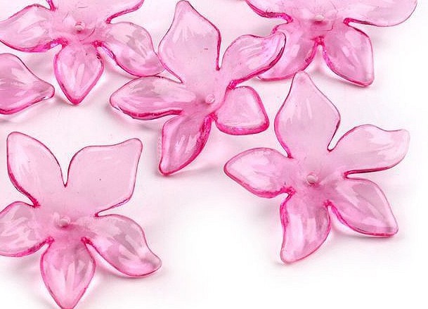 P239 Plastpärlor Blomma 29 mm rosa (20 st) **