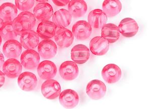 P241 Plastpärlor transparent 6 mm rosa (150 st)
