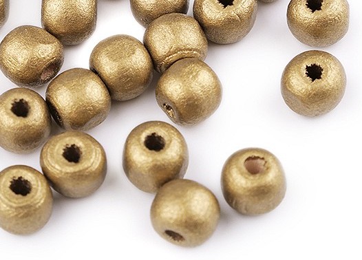 P249 Träpärlor 10 mm guld (60 st) **