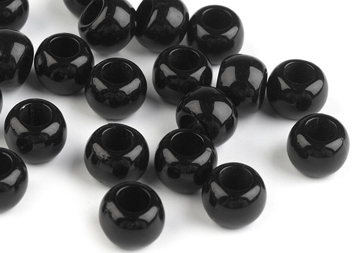 P260 Plastpärlor 8 mm svart (100 st) **