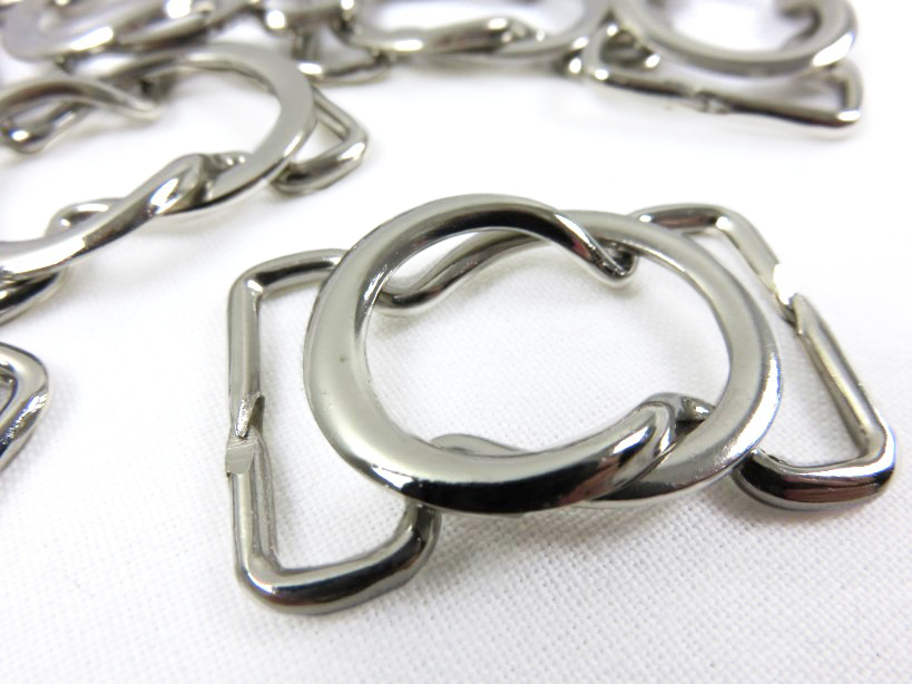 Metal clasp fastener 20 mm silver (2nd choice)