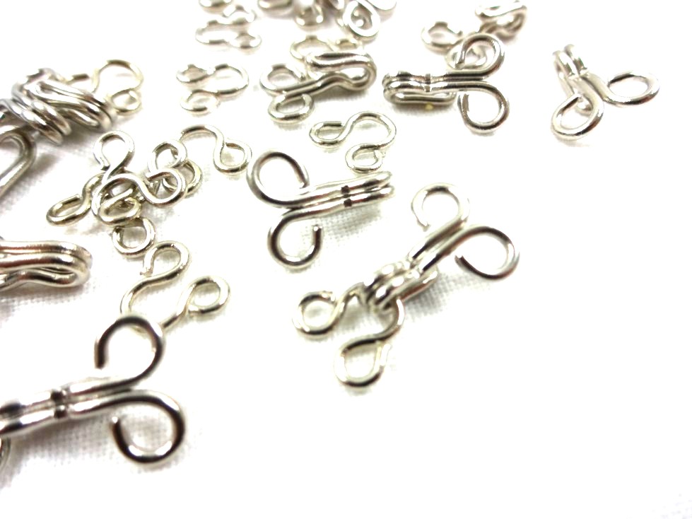S524 Hook and Bar Loops Silver Size 1 (14 pcs)