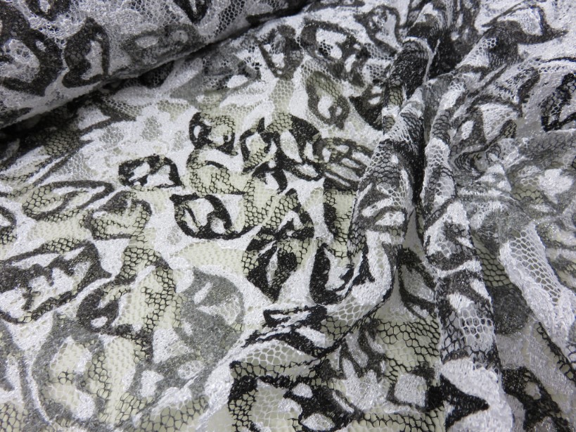 Lace Fabric Pattern white/grey/black