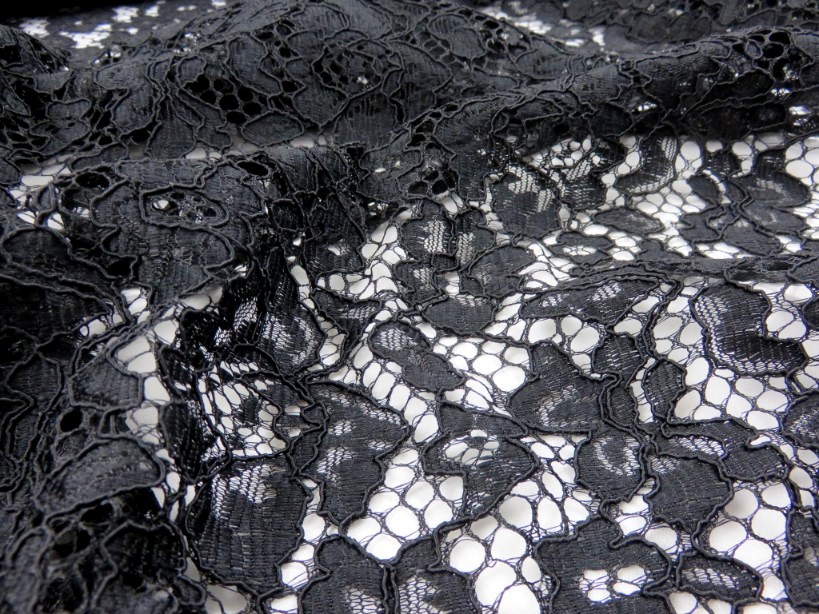 Lace Fabric Floral black