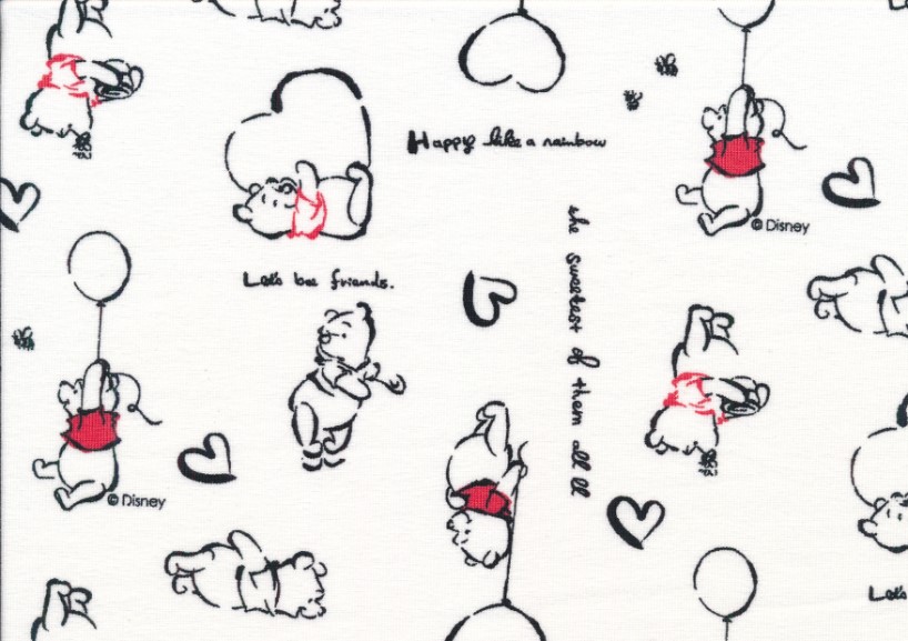 T5217 Jersey Fabric Winnie the Pooh white