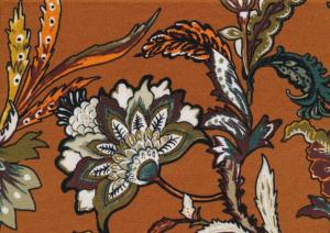 T5414 Viscose Jersey Fabric Flower brun