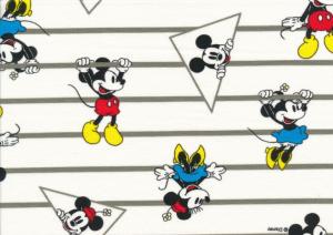 T5523 Jersey Fabric Minnie and Mickey with Stripes