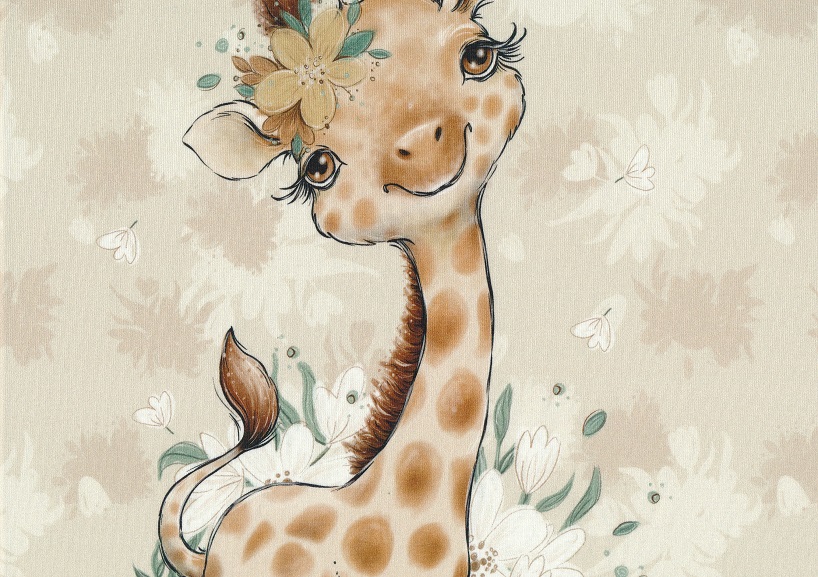 T5791 Sweatshirt Fabric Giraffe Baby (40 x 50 cm) **