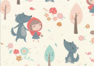 T6065 Sweatshirt Fabric Red Riding Hood and the Wolf