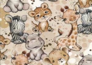 T6119 Jersey Fabric African Animals and Dots **