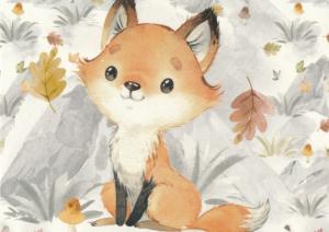 T6167 Sweatshirt Fabric Baby Fox (40 x 50 cm)