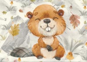 T6168 Sweatshirt Fabric Baby Beaver (40 x 50 cm)