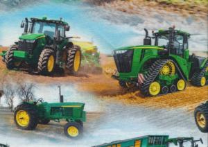 T6302 Jersey Fabric Green Tractors