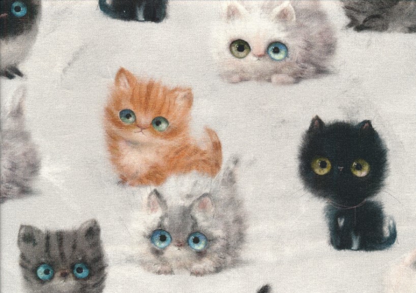T6307 Sweatshirt Fabric Kittens **