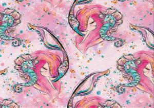 T6568 Jersey Fabric Mermaid pink **