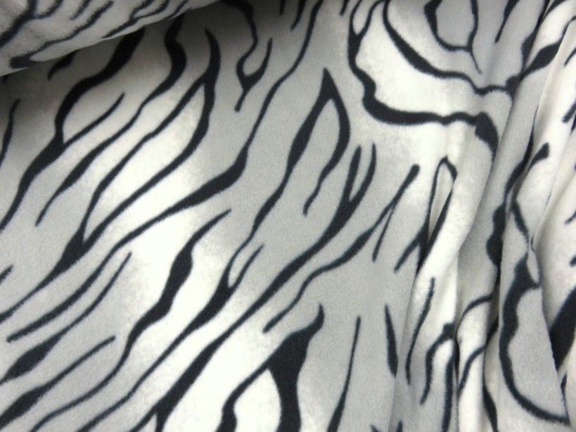 Fleece Fabric Tiger grey