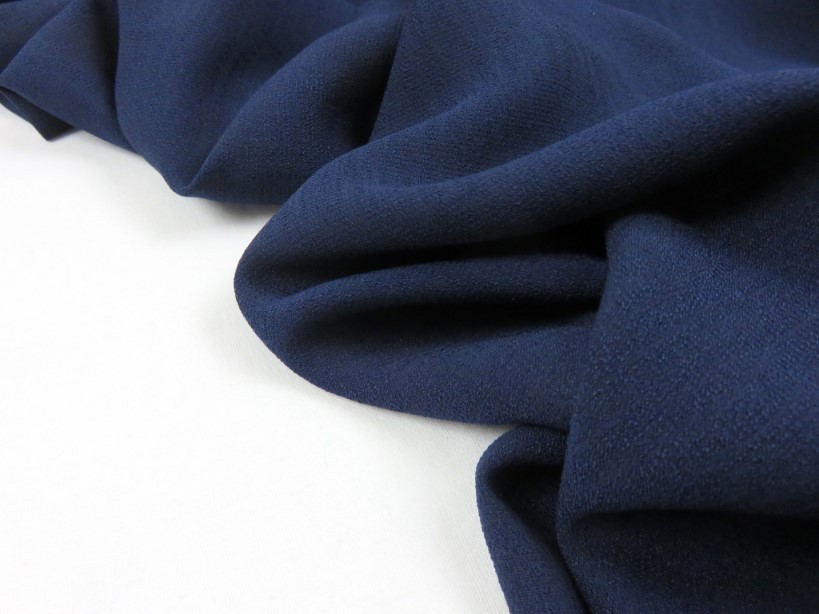 Rippled Polyester Fabric dark blue