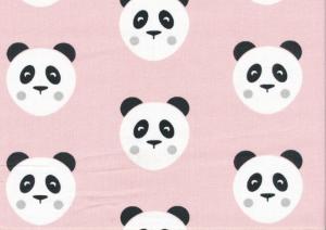 Cotton Fabric Panda pink