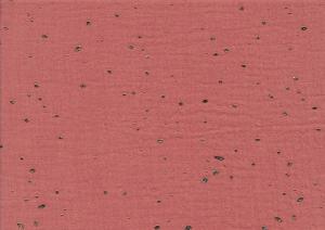 V650 Double Gauze Muslin Fabric with Golden Dots coral