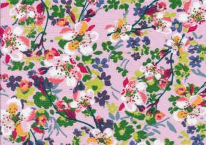 V682 Woven Viscose Fabric Colourful Flowers