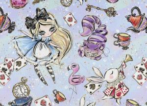V985 Cotton Fabric Alice with Things **