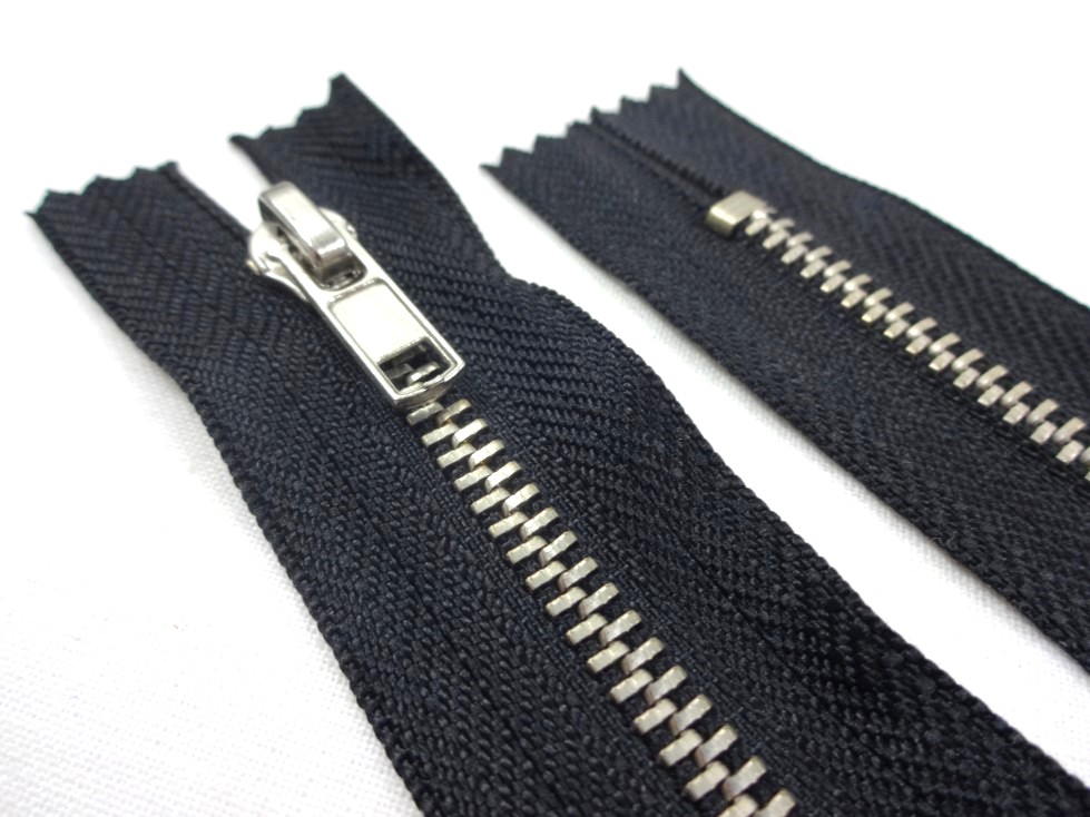 14cm Chrome Black Metal Zip ✄ Closed Ended Zipper #3 ✄ High-Quality ✄ Made in EU 