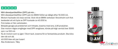 JLM DPF Cleaner recension från en nöjd kund