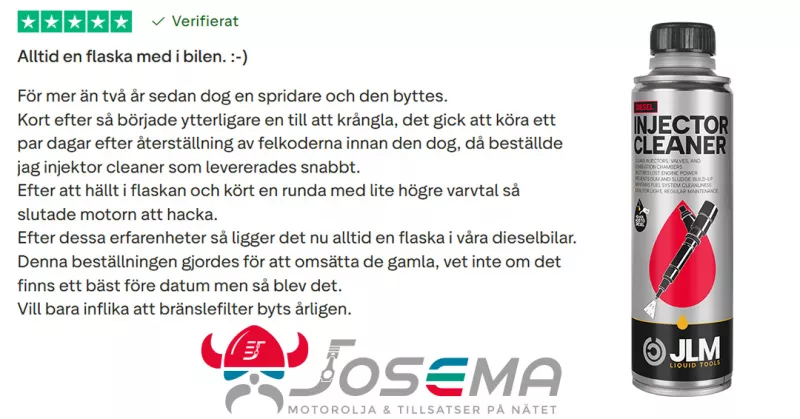 Toppbetyg från nöjd kund JLM Diesel Injector Cleaner