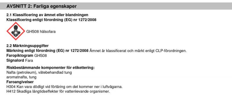 Information farliga egenskaper JLM Diesel Injector Cleaner