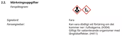 FAROANGIVELSER CETANE BOOSTER