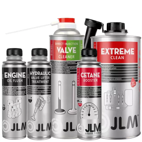 Paket som rengör och tar bort tickande oljud från motor och ventiler på ett effektivt sätt