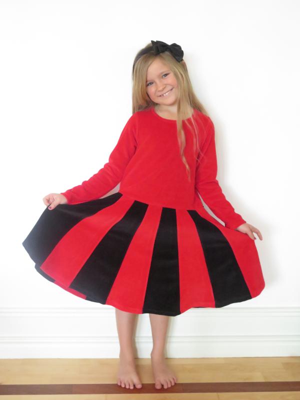 Juliet-klänning Röd/svart OEKO-TEX