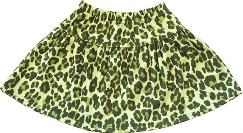Leopard Grön Kjol i OEKO-TEX