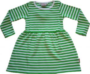 Randig klänning Vit/gröna ränder GOTS